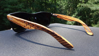 Stars and Bars Sunglasses With Wooden Case, Polarized