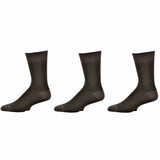 Men's Bamboo Dark Herringbone Crew 3 Pack Socks