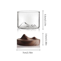 Mountain Glass with Wooden Bottom - 5oz