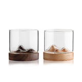 Mountain Glass with Wooden Bottom - 5oz