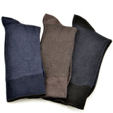 Men's Bamboo Dark Herringbone Crew 3 Pack Socks