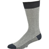 Men's Bamboo Dark Herringbone Crew 3 Pack Socks