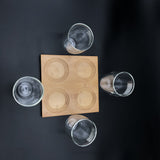 Set Of 4 Doublewalled Thermal Glasses and Bamboo Tray