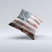 Dark Textured American Flag Decorative Throw Pillow