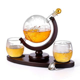 Whiskey Decanter Globe Set with Sailboat