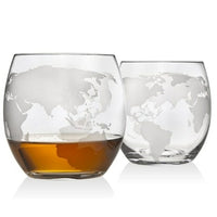 Whiskey Decanter Globe Set with Sailboat