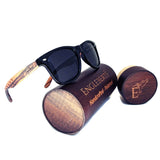 Stars and Bars Sunglasses With Wooden Case, Polarized