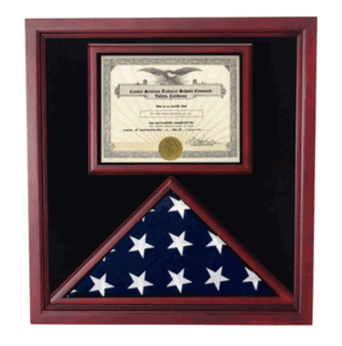 Cherry Flag and Document Case For Hanging Awards and Medals